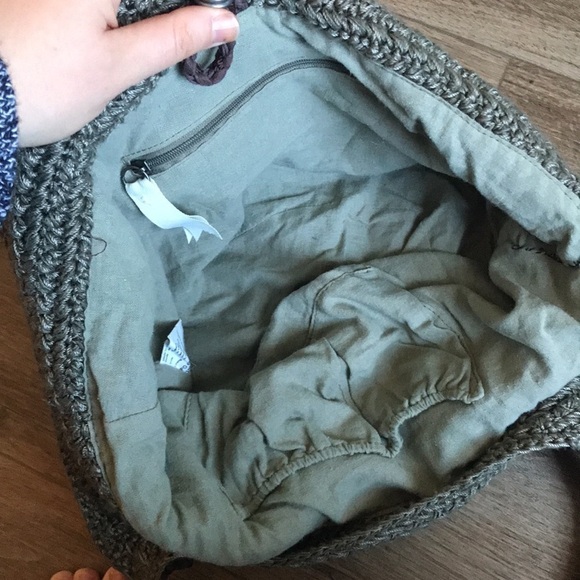 Sakroots | Double handle crochet shoulder bag. Boho hippie earthy rustic - Picture 7 of 14